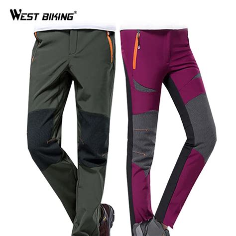 WEST BIKING Winter Thermal Outdoor Pants Men Women Fleece MTB Bike Pants Windproof Riding ...