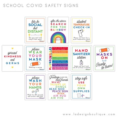 School Signs for Covid Health Safety – La Design Boutique