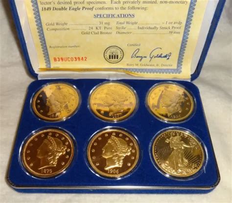 NATIONAL COLLECTORS MINT Double Eagle Tribute Gold Plated Set 6 Coins $29.99 - PicClick