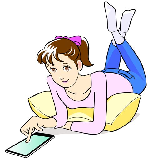 Girl with Smartphone - Openclipart