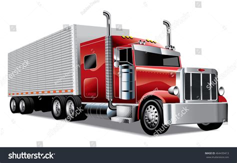 Red Semi Truck Trailer Delivering Goods Stock Vector (Royalty Free) 464430413 | Shutterstock