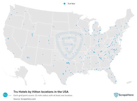 Number of Tru Hotels by Hilton locations in the USA in 2024 | ScrapeHero