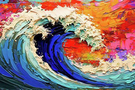 Colorful Wave by James West Mixed Media by WallGasm Gallery - Fine Art America