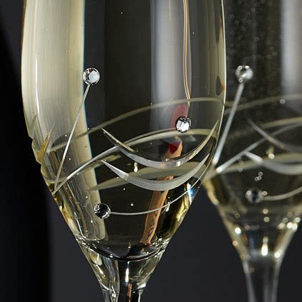 Engraved Champagne Flutes With Beautiful Swarovski Crystals Next Day ...