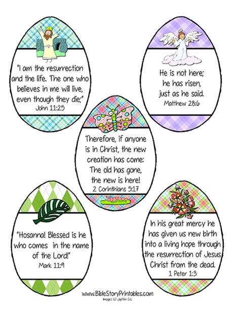 Easter Bible Verse Cards for Kids - Bible Story Printables