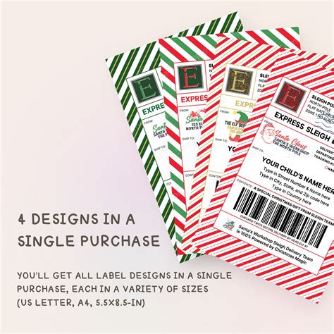Printable From Santa Claus North Pole Shipping Label Template, Christmas Special Delivery ...