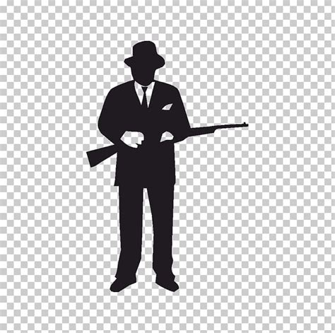 Gangster Silhouette PNG, Clipart, Angle, Animals, Black And White, Crime, Drawing Free PNG Download