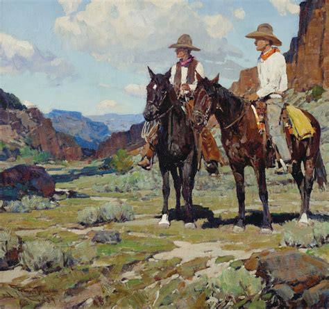 Vintage Western Painting Vintage Oil Cowboys Riding Horses - Etsy