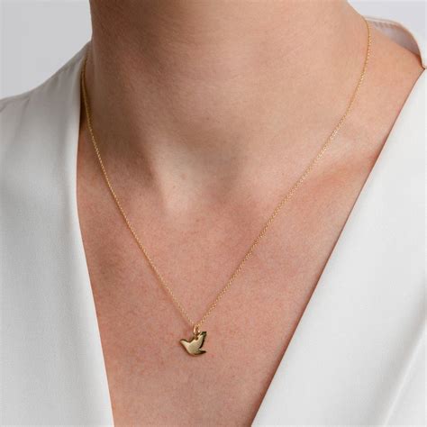 Solid 9ct Gold Dove Pendant By Jenny Grace Jewellery