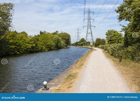 The River Lee in London stock image. Image of cable - 138577615