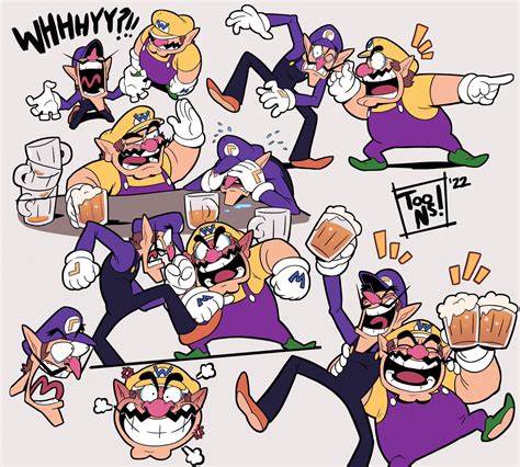 wario and waluigi (mario) drawn by datoonie | Danbooru