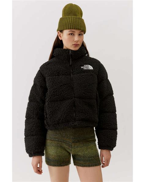 The North Face Nuptse Sherpa Puffer Jacket in Black | Lyst