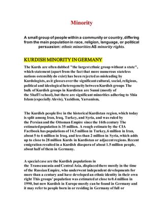 KURDISH MINORITY ( KURDS IN GERMANY ) | PDF | Free Download