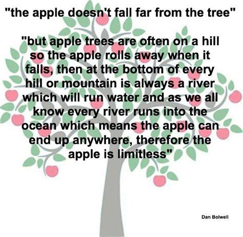 "the apple doesn't fall far from the tree" "but apple trees are often ...