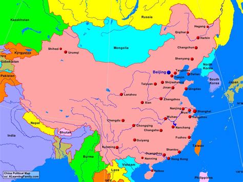 China Political Map - A Learning Family