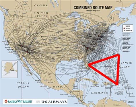 U.S. Air Routes (with bermuda triangle) : MapPorn