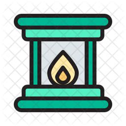 Oil Lamp Icon - Download in Colored Outline Style