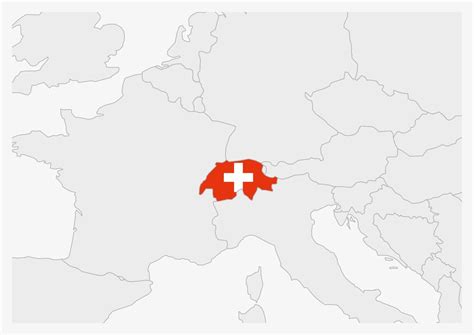 Switzerland map highlighted in Switzerland flag colors 12897854 Vector ...