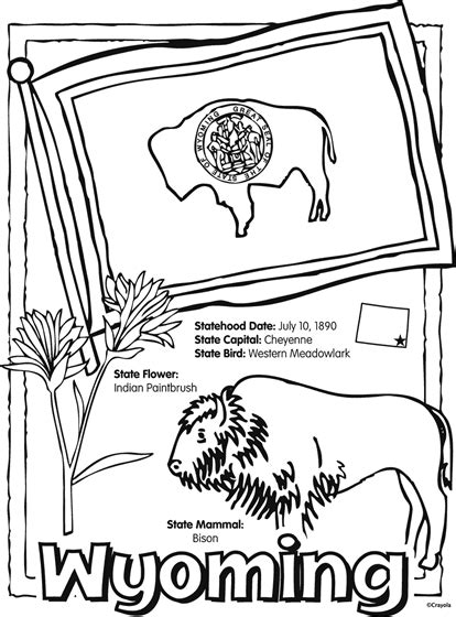 State of Wyoming Free Coloring Page | crayola.com