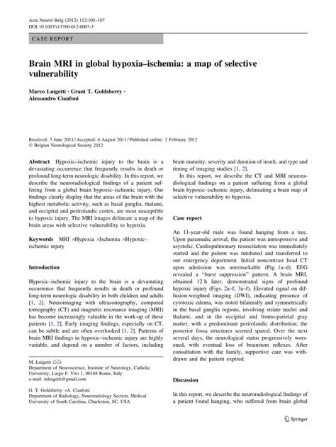 (PDF) Brain MRI in global hypoxia–ischemia: a map of selective vulnerability - DOKUMEN.TIPS