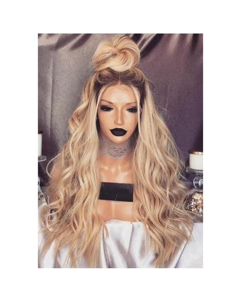 Lace front blonde wavy long wig - Super X Studio