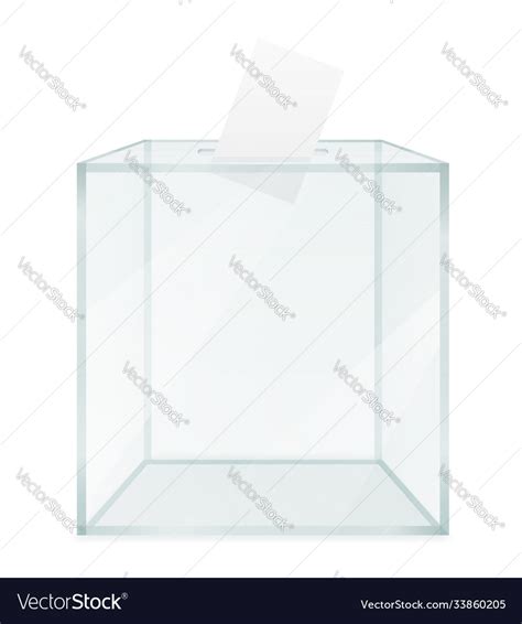 Glass transparent ballot box for election voting Vector Image