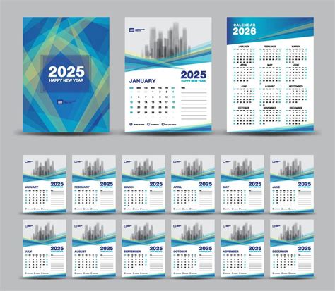 Set Desk calendar 2025 Style-22 14525494 Vector Art at Vecteezy