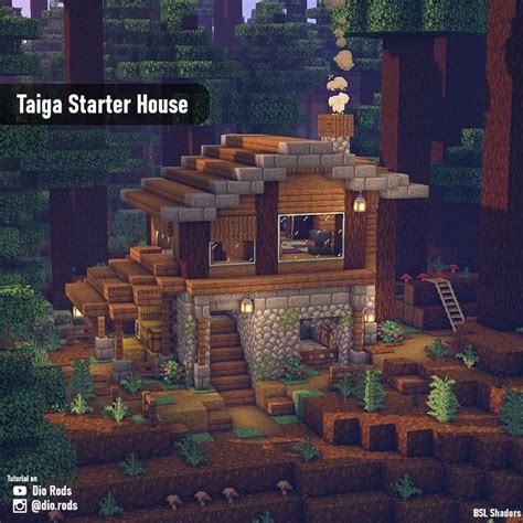 I decided to make a starter house for each biome... This is the Taiga one, I really like the ...