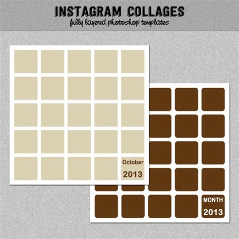 4 Instagram Collage Templates Photoshop Templates by FabulousScrap