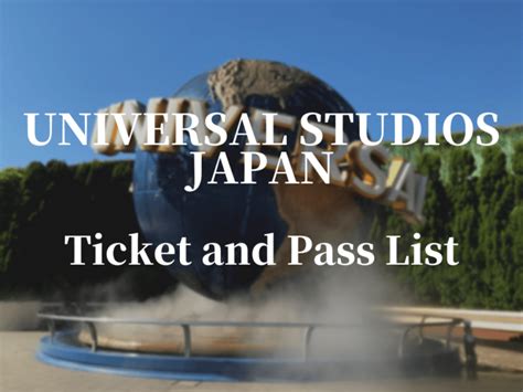 Universal Studios Japan Ticket and Pass List - Japan Web Magazine