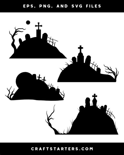 Graveyard Hill Silhouette Clip Art