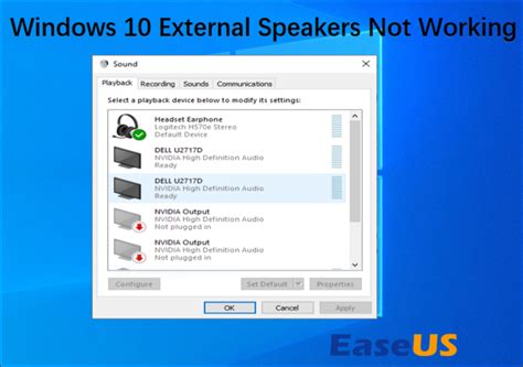 [Fixed] Windows 10 External Speakers Not Working [Five Efficient Ways] – EaseUS