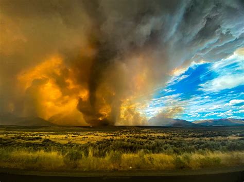 'Extremely dangerous' fire north of Lake Tahoe triggers 'firenado'