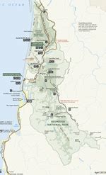 Map Of Redwoods National Park | Cities And Towns Map