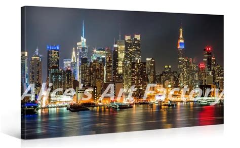 Canvas Art Print 40x20 inch Large New York Cityscape Wall Art Deco Canvas Picture No Framed ...