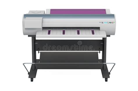 Wide Format Printer, Plotter with Map of World. 3D Rendering Stock ...