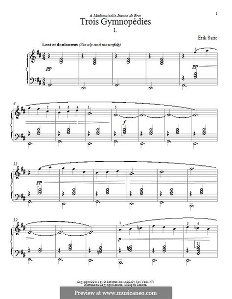 Gymnopédies by E. Satie - sheet music on MusicaNeo