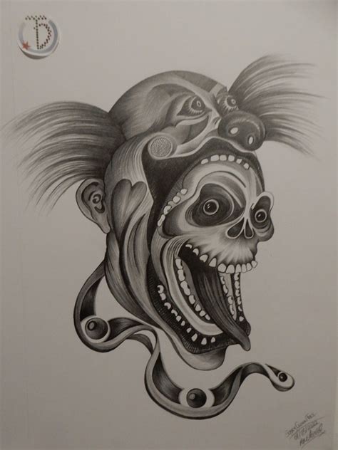 Scary Clown Face Custom Tattoo Design - Etsy