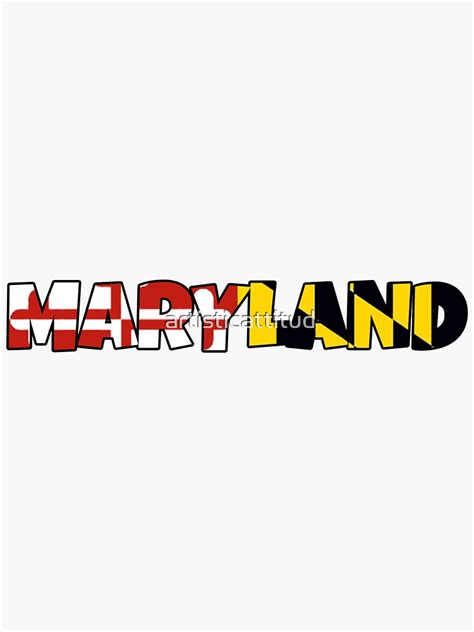 "Maryland flag word art" Sticker by artisticattitud | Redbubble