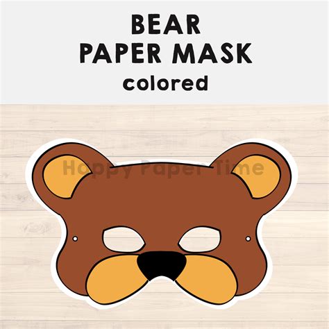 Bear Paper Mask Printable Woodland Forest Animal Craft Activity Costume | Made By Teachers