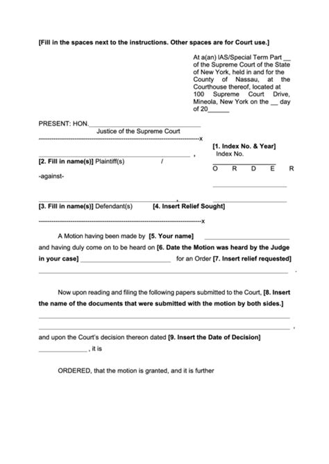 Order - New York Supreme Court printable pdf download