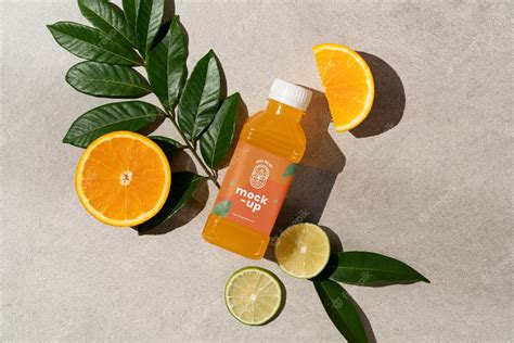 Premium PSD | Fruit juice bottle mockup design