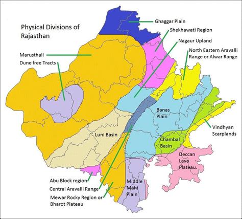 Show the water divider and important rivers of Rajasthan on the map. - Brainly.in