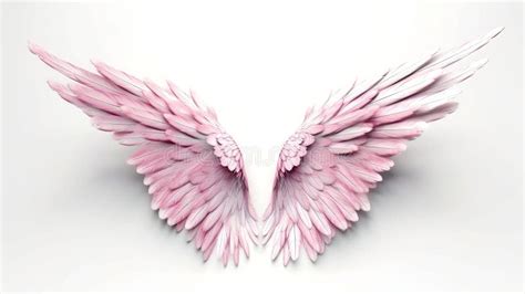 Pink Angel Wings on White Background Stock Illustration - Illustration ...