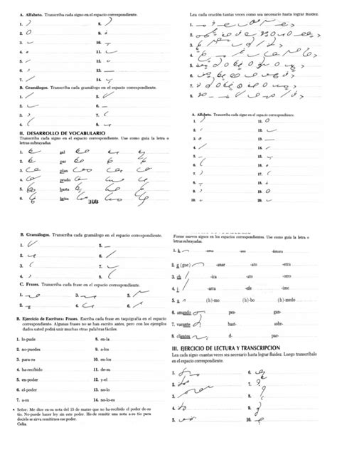 Ejercicios de Taquigrafía I Unidad | PDF