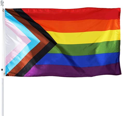 Homissor Progress Pride Rainbow Flag 3x5 ft- LGBT Community Gay Pride Lesbian Transgender ...