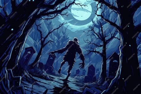 Premium AI Image | Halloween Graveyard