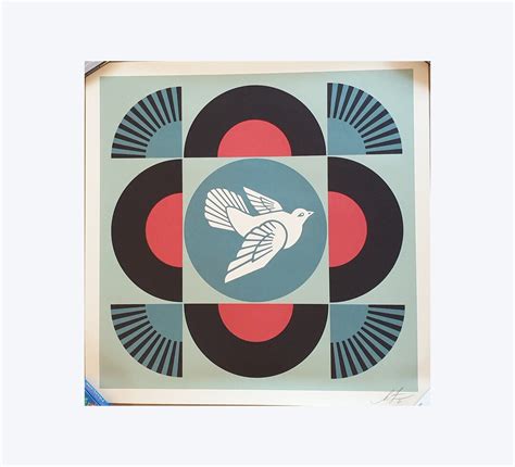 Signed Poster Shepard Fairey OBEY Geometric Dove BLACK - Etsy