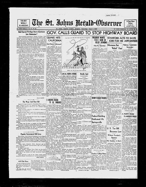 The St. Johns Herald-Observer, 1938-06-04 | Arizona Memory Project