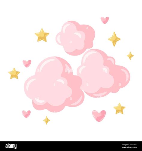 Ilustración de nubes rosadas Imagen Vector de stock - Alamy